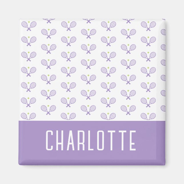 Personalisiert Tennis Pattern Individuelle Name Te Magnet (Vorne)