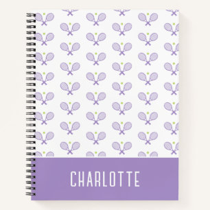 Personalisiert Tennis Pattern Individuelle Name Te Notizbuch