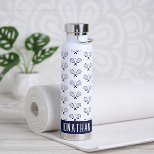 Personalisiert Tennis Pattern Individuelle Name Te Trinkflasche