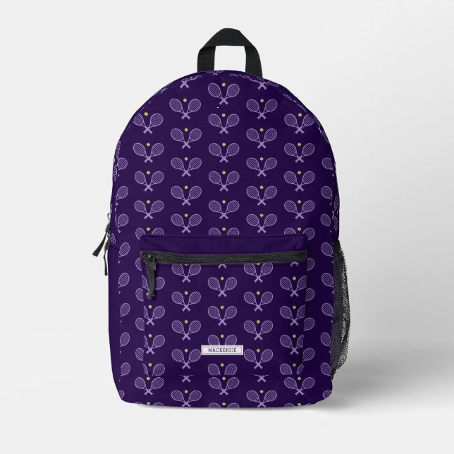 Personalisiert Tennis Pattern Tennis Player Bedruckter Rucksack (Vorderseite)