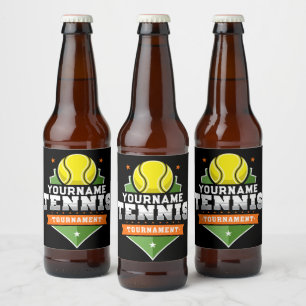 Personalisiert Tennis Player NAME Varsity Turnier Bierflaschenetikett
