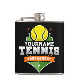 Personalisiert Tennis Player NAME Varsity Turnier Flachmann