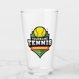 Personalisiert Tennis Player NAME Varsity Turnier Glas