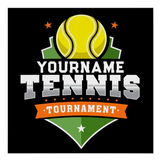 Personalisiert Tennis Player NAME Varsity Turnier Poster (Vorderseite)