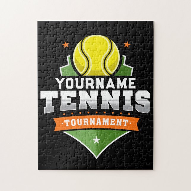 Personalisiert Tennis Player NAME Varsity Turnier Puzzle (Vertikal)