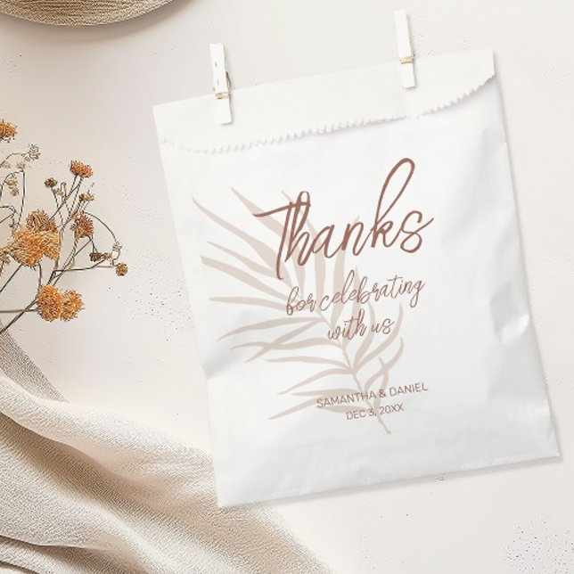 Personalisiert Terracotta Boho Wedding Geschenktütchen (Personalized Boho Wedding Favor Bag)