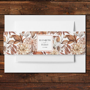 Personalisiert Terracotta Herbstliche Hochzeit im Einladungsbanderole