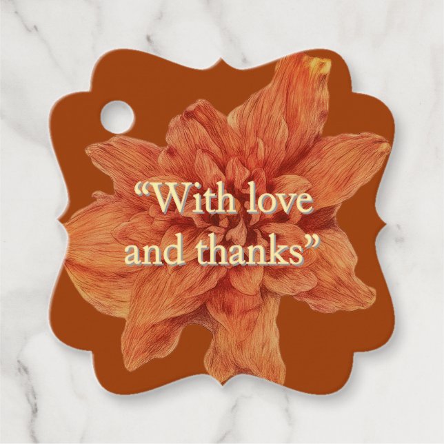Personalisiert Terracotta | Rustikale Hochzeit Geschenkanhänger (Vorderseite)