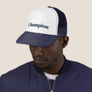 Personalisiert Text Champion Navy Trucker Hat Truckerkappe