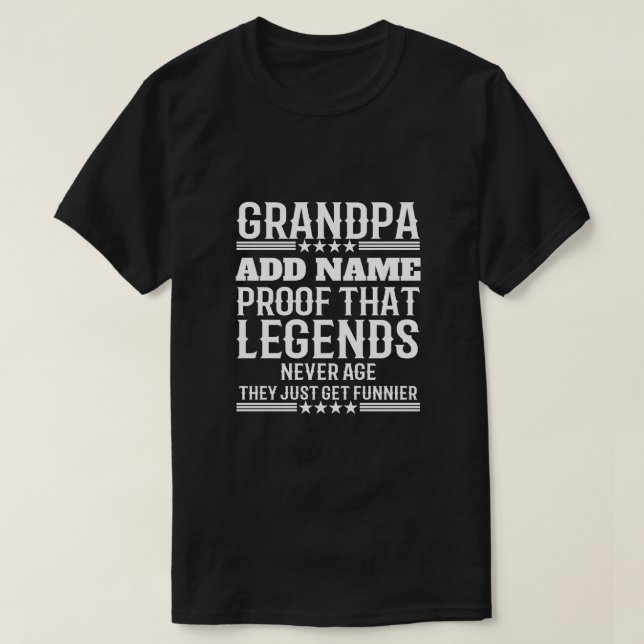 Personalisiert Text Funny Opa Beweisen, dass Legen T-Shirt (Design vorne)