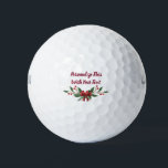 Personalisiert Text Holly und Berry Christmas Golfball<br><div class="desc">Personalisierter Text Holly und Berry Weihnachtsarrangements Urlaub oder Winter Design in Crimson Red und Pine Dark Green mit einem niedlichen Bow. Passen Sie es mit Ihrem Namen,  Wörtern oder Zitat an. ~ Karo mein Shop zu sehen,  die gesamte Suite für dieses Design!</div>