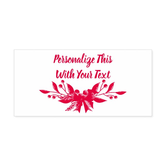 Personalisiert Text Holly und Berry Christmas Permastempel (Design)