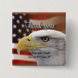 Personalisiert Text USA Patriotic Danke Pinback Button