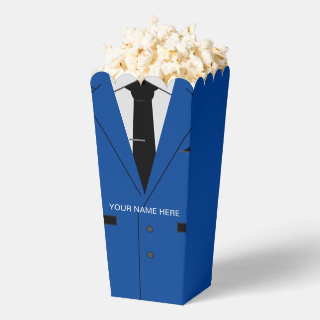 Personalisiert Textfeld "Text Blau Anzug Popcorn" Geschenkschachtel (Geplatzt)