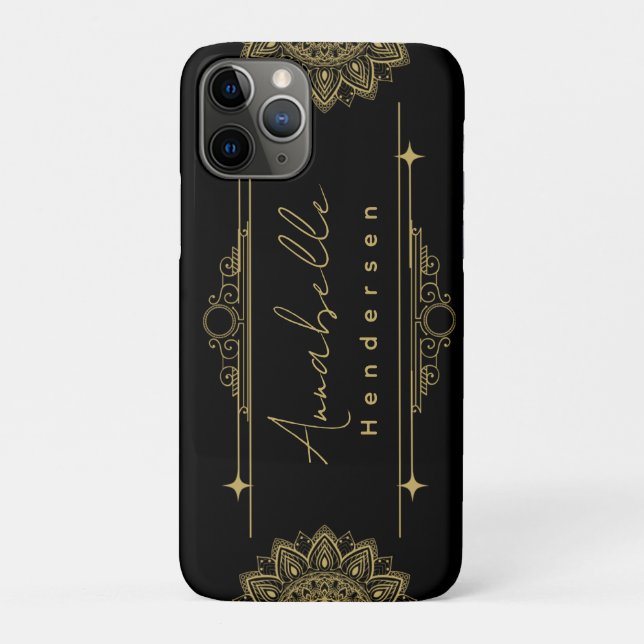 personalisiert The Elegante Gold & Black Case-Mate iPhone Hülle (Rückseite)