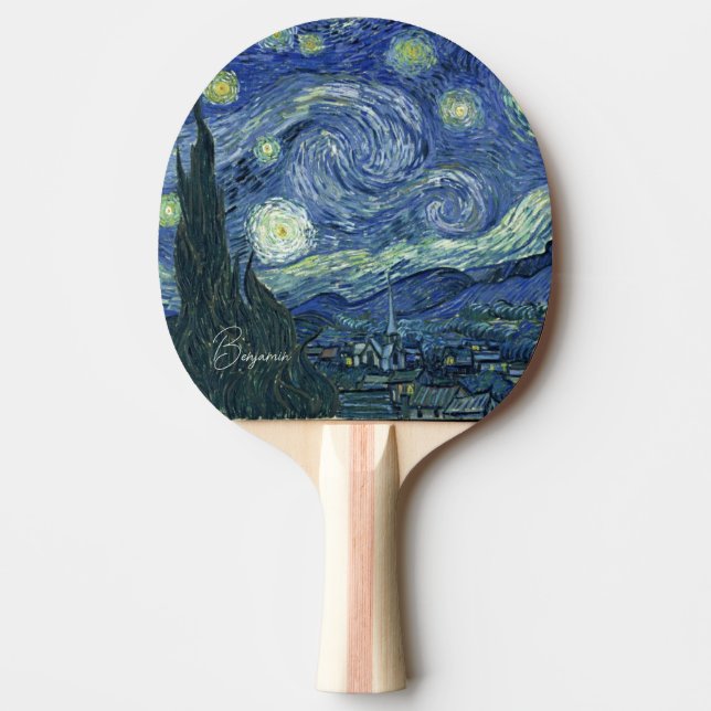 Personalisiert-The Starry Night-Vincent van Gogh Tischtennis Schläger (Vorderseite)