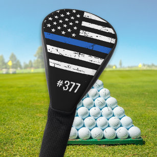 Personalisiert Thin Blue Line Police Head Cover Golf Headcover