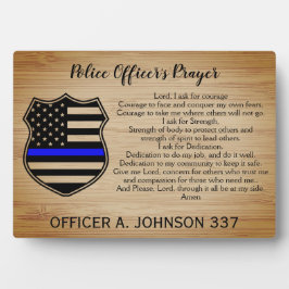 Personalisiert Thin Blue Line Police Praque Fotoplatte