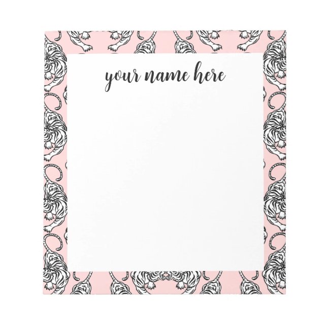 Personalisiert Tiger Notepad Notizblock (Vorderseite)