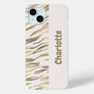 Personalisiert Tiger Print Gold iPhone Case