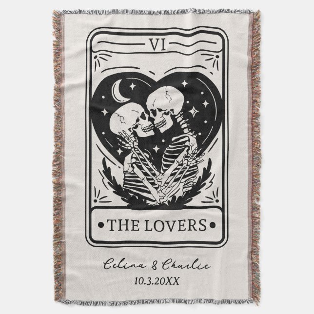 Personalisiert Til Death Skelett Liebe Tarot Decke (Vorderseite Vertikal)