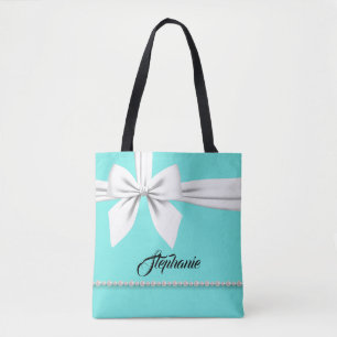 Personalisiert Tote Bag Aqua Bold & Bougie Geschen