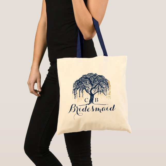 Personalisiert Tote Bag Marine Willow Tree Bridesm Tragetasche (Vorderseite (Produkt))