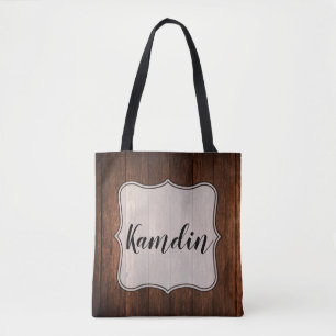 Personalisiert Tote Tag Barn Wood Land Rustikal