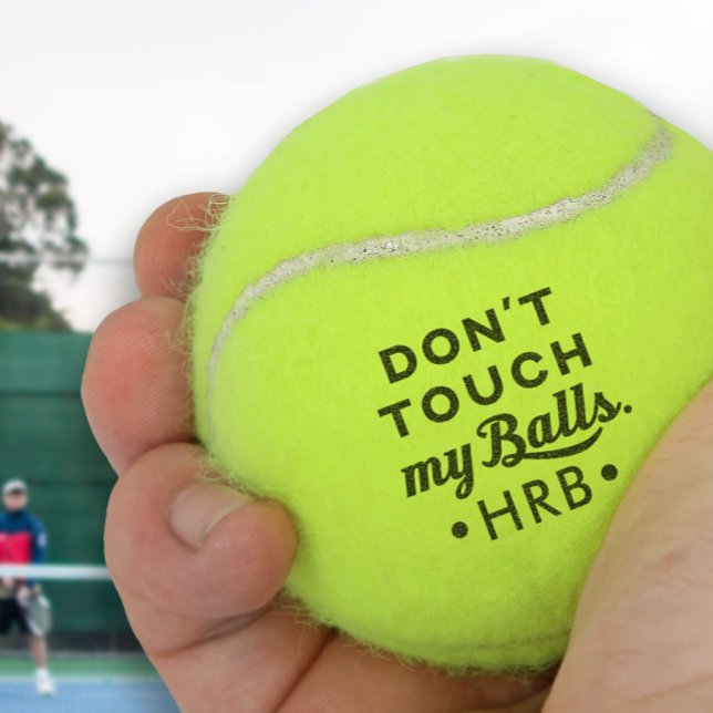Personalisiert Touch meine Tennisball nicht Tennisbälle (Unique Funny Tennis Balls with "Don't Touch My Balls" quote, a perfect gift for the tennis player.)