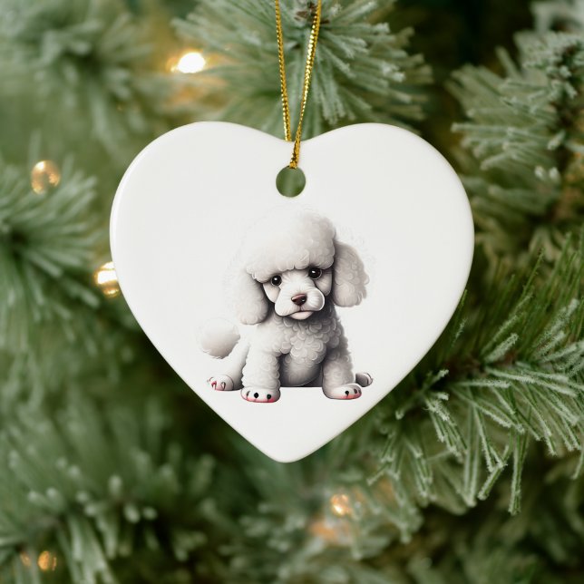 Personalisiert Toy Poodle Puppy Keramik Ornament (Baum)