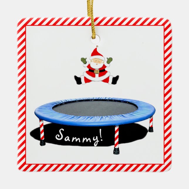 Personalisiert Trampolin Gymnast Keramikornament (Vorderseite)
