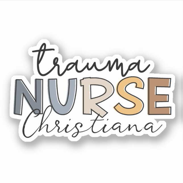 Personalisiert Trauma Nurse Trauma Pflege Aufkleber (Vorderseite)