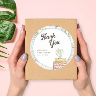 Personalisiert Travel Baby Showaufkleber Runder Aufkleber