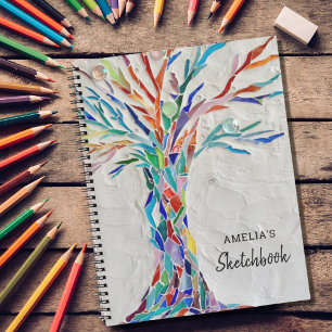 Personalisiert Tree Sketchbook Notizbuch