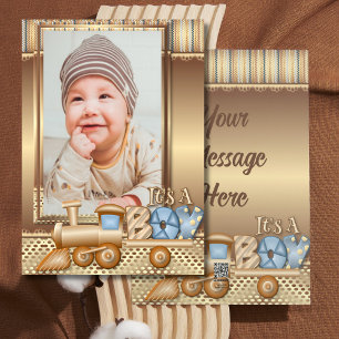 Personalisiert treffen Sie unsere neue Baby-Ankünd Feiertagskarte