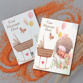 Personalisiert treffen Sie unsere neue Baby-Ankünd Feiertagskarte