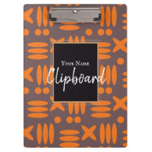 Personalisiert Trendy Orange Blue Modern Clipboard
