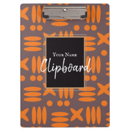 Personalisiert Trendy Orange Blue Modern Clipboard Klemmbrett