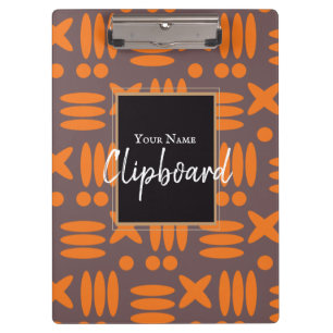 Personalisiert Trendy Orange Blue Modern Clipboard Klemmbrett