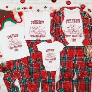 Personalisiert Trendy Snowman Family Weihnachten T-Shirt