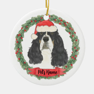Personalisiert Tricolor English Springer Spaniel Keramik Ornament