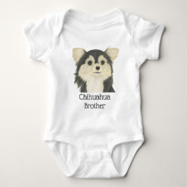 Personalisiert Tricolor Langhaariger Chihuahua-Hun Baby Strampler