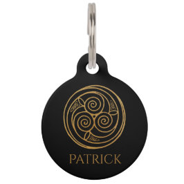 Personalisiert Triple Celtic Knot Swirl Mandala Haustiermarke