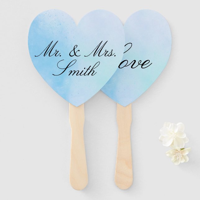 Personalisiert "True Love Blue" Fächer (Vorne und Hinten)