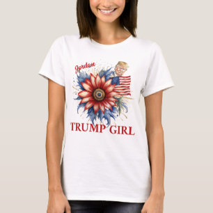 Personalisiert Trump Girl Red Blume Bold & Stylish T-Shirt