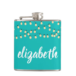 Personalisiert Türkis Flachmann