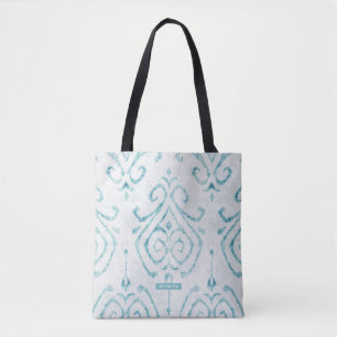 Personalisiert Türkis Ikat Pattern Bridesmaid