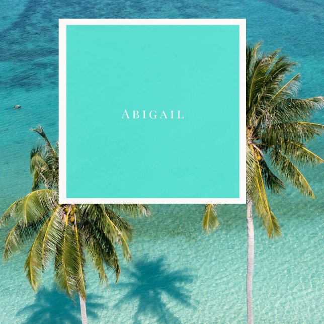 Personalisiert Türkisblau, Weißer Text Dusche Serviette (Von Creator hochgeladen)