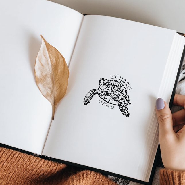 Personalisiert Turtle Ex Libris Buchzeichen Gummistempel (Von Creator hochgeladen)