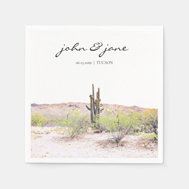 Personalisiert Tuscon Arizona Wüste Napkins Serviette (Vorderseite)